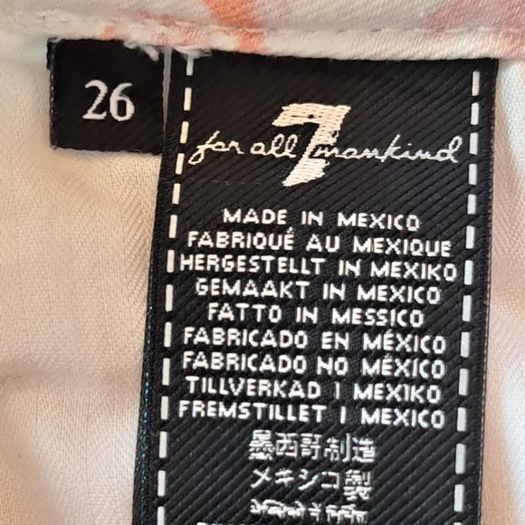 7 FOR ALL MANKIND jeans SIZE 26 HIGH RISE subtle flowers pattern - Picture 14 of 15